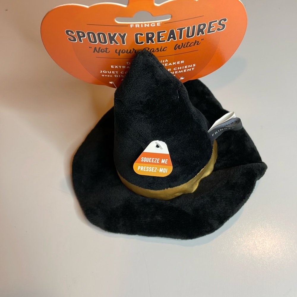 Fringe Studios Spooky creatures Halloween dog toy and costume witches hat New